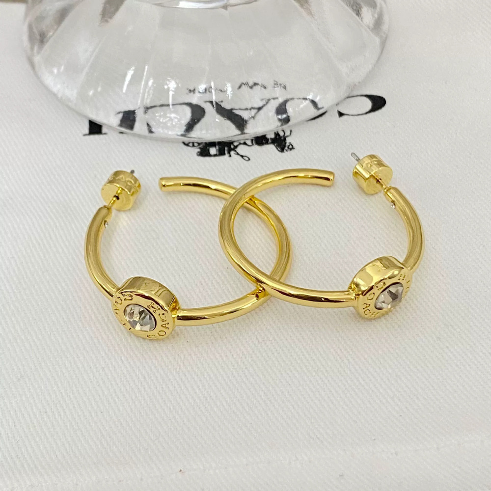 Coach Rhinestone Geometric Statement Earrings - Picture 2 of 7